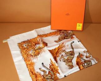 Hermes silk Scarf, NIB with tag Cheetah, handrolled