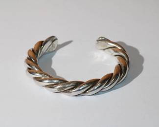Heavy Sterling Twist Bracelet 43 grams total weight
