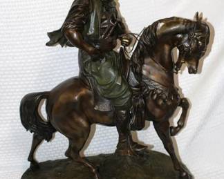 Lawrence of Arabia Bronze Sculpture man on Horse by Barye 27" x 22"  L4