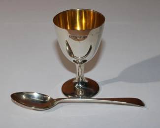 R & B Sterling Silver Shot & Spoon in case
