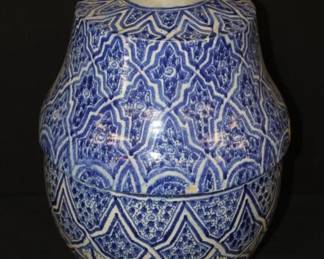 Morocco Chubani Lidded Jar Butter 18" tall L10
