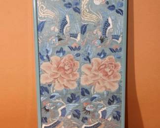 Chinese Silk embroidered Framed 16" x 7" L3