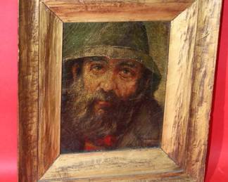 19th Century Oil on Canvas Portrait of a Man 15.5" x 13.5"  L3