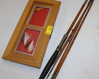 Antique 5pc Fly Rods & Flys