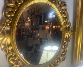 Antique wood water gilt mirror 