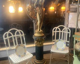 Newel post figural lamp 