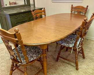 40" x 81" Tell City Dining Table w/Four Chairs