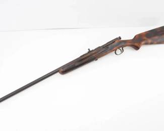 Make: Savage Arms
Model: Springfield 52-A Meteor
Caliber: .22 S/L/LR
Action: Bolt
Barrel: 24
Bore: Frosty
Serial # NSN
Condition: Good
Produced in the early 1980s, this Savage Arms Springfield 52-A Meteor 22 S/L/LR showcases precision craftsmanship and enduring performance. Its match-grade barrel, crisp trigger, and single-shot mechanism deliver exceptional long-range accuracy. With a storied history in competitive target events and a revered place in American sporting heritage, this rifle stands as a culturally significant collectible for discerning enthusiasts. Slight rust… Please see photos.