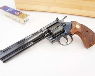 Make: Colt
Model: Diamondback
Caliber: 22 LR
Bore: Shiny
Serial # P7602
Condition: Very Good
Manufactured in the early 1970s by Colt’s Manufacturing Company, this vintage Colt Diamondback .22 LR exhibits classic design, refined engineering, and robust construction. Its crisp trigger pull and reliable performance made it a favored training tool and target competitor, earning cultural respect among collectors and shooting enthusiasts. This model embodies Colt’s enduring commitment to precision craftsmanship and holds a notable place in American marksmanship history. Please see photos.
