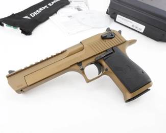 Make: Magnum Research
Model: Desert Eagle Pistol
Caliber: 50AE
Action: Semi
Barrel: 6.5
Bore: Bright
Serial # DK0100120
Condition: Great
This iconic Magnum Research .50 AE Desert Eagle Pistol, manufactured since 1983, comes with its original factory case and a single magazine. Its gas-operated design delivers exceptional power and precision, while its celebrated role in blockbuster films and tactical demonstrations has cemented its cultural impact and operational legacy as a high-caliber collectible. Please see photos.