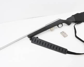 Make: Marlin
Model: 882 SS Micro Groove
Caliber: .22 MAG
Action: Bolt
Barrel: 22
Bore: Shiny
Serial # 2330850
Condition: Very Good
This Marlin 882 SS Micro Groove .22 MAG, manufactured during the 1980s, features a stainless steel receiver and a uniquely micro-grooved rifled barrel that enhances accuracy. Its smooth semi-automatic cycling and .22 Magnum compatibility have made it a respected tool in competitive shooting and recreational hunting, securing its place in America's rich sporting heritage. Please see photos.