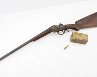 Make: Merwin Hulbert
Model: Falling Block XL
Caliber: .38 Cal Smooth Bore
Action: Rolling Block
Barrel: 18.5
Bore: Frosty
Serial # 2422
Condition: Very Good
This Merwin Hulbert Falling Block XL .38 CAL smooth bore rolling block, produced in 1885, exemplifies late 19th century innovation with its reliable breech-loading mechanism and robust construction. Designed for rugged frontier use during America’s expansion, it played an essential role in early defensive and exploratory operations. A culturally significant relic, it remains a coveted collectible for historians and firearms enthusiasts alike. Please see photos.