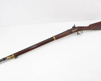 Make: J.P.Murry
Model: Kentucky Rifle
Caliber: .56 BP
Action: Percussion
Barrel: 30
Bore: Dark
Serial # NSN
Condition: Very Good
The J.P. Murry Kentucky Rifle, chambered in .56BP, is a beautifully crafted muzzleloader with a rich history tied to American frontier life. Produced in the 19th century by gunsmith J.P. Murry, this rifle is renowned for its accuracy and craftsmanship. It features a distinctive long, rifled barrel, and a sleek stock, ideal for hunting and target shooting. Murry's rifles were often prized by settlers and militia, and have cultural significance in early American gunmaking traditions. Please see photos.