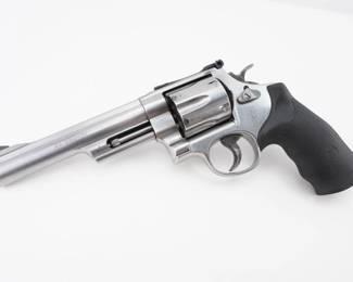 Make: Smith & Wesson
Model: 629-6
Caliber: .44 MAG
Action: DA
Barrel: 6
Bore: Shiny
Serial # DPX7803
Condition: Very Good
This collectible stainless steel .44 Magnum revolver epitomizes Smith & Wesson’s renowned craftsmanship. Manufactured in 1978, its full underlug frame, smooth double-action trigger, and precision sights deliver dependable performance for sport shooting and hunting. Revered for its connection to the Magnum heritage immortalized in film, its unmatched reliability and iconic design continue to captivate discerning collectors. Please see photos.