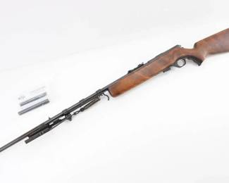 Make: O.F. Mossberg
Model: 42-T
Caliber: .22 Cal
Action: Bolt
Barrel: 24
Bore: Shiny
Serial # NSN
Condition: Very Good
This authentic O.F. Mossberg 42-T .22 caliber, complete with a trap shooting adapter, was manufactured in 1967 by the renowned American maker. Its precision engineering, adjustable features, and lightweight design ensure reliable performance in competitive trap shooting events. Embraced by enthusiasts, this firearm is a culturally significant relic that highlights an era when sport shooting garnered widespread acclaim and remains a testament to mid-century innovation in sporting arms. Please see photos.