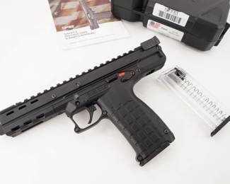 Make: Kel-Tec
Model: CP-33
Caliber: .22 LR
Action: Semi
Barrel: 5.5
Bore: Bright
Serial # M7F53
Condition: Great
The Kel-Tec CP33 .22LR Threaded Barrel Rimfire Pistol is crafted with a 5.5-inch threaded barrel and features adjustable fiber optic sights with a 9-inch sight radius. It has an ambidextrous design with safety levers on both sides, and it boasts a heel-catch magazine release, charging handle and a quad stack magazine design. Sold with factory case and 2 mags. This pistol remains in Great condition showing normal signs of use and wear. Please see photos.