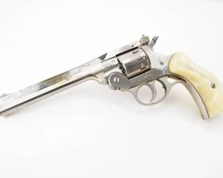 Make: H&R
Model: 999 End of Chisholm Trail
Caliber: .22 CAL
Action: DA
Barrel: 6
Bore: Shiny
Serial # CT23
Condition: Good
The H&R 999 .22 CAL "End of Chisholm Trail Centennial" revolver, produced in the early 1970s to commemorate the historic cattle drive, features a six-shot cylinder and a 6-inch barrel. Known for its reliability and precision, this model boasts a blue steel finish and walnut grips. It was part of a limited-edition series marking the 100th anniversary of the Chisholm Trail's end, blending historical significance with practical functionality. This collectible piece celebrates a pivotal moment in American history. Please see photos.