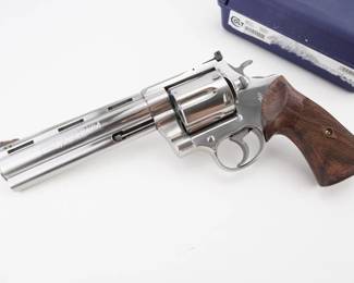 Make: Colt
Model: Anaconda
Caliber: 44 MAGNUM
Action: DA
Barrel: 6
Bore: Shiny
Serial # MM61708
Condition: Very Good
This 1994 Colt Anaconda 44 Magnum stands as a testament to Colt’s enduring commitment to precision and performance. It features a robust double-action mechanism, a precision-engineered barrel, and a balanced design that delivers exceptional accuracy. Revered by collectors and competitive shooters alike, its refined craftsmanship has quietly permeated culturally significant cinematic and law enforcement narratives, embodying a storied legacy in American firearm heritage. Please see photos.