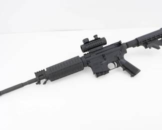 Make: Windham Weaponry
Model: WW-15
Caliber: .223/5.56mm
Action: Semi
Barrel: 18.5
Bore: Shiny
Serial # WW202208
Condition: Very Good
The Windham Weaponry WW-15 .223/5.56mm rifle, produced in 1998, features a precision-matched barrel, one factory-original magazine, and an integrated red dot scope. Renowned for its accuracy and ease of operation, this model participated in select law enforcement training exercises and competitive shooting exhibitions, marking its place in modern firearm history and making it a coveted collectible among enthusiasts. Please see photos.