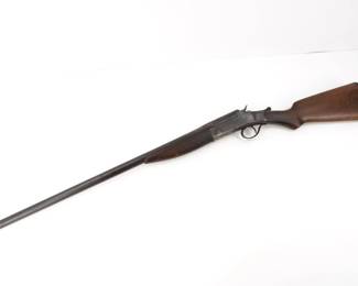 Make: Riverside
Model: NMN
Caliber: 12 GA
Action: Break
Barrel: 30
Bore: Dark
Serial # NSN
Condition: Good
This is a Riverside 12 GA break open single shot shotgun. The firearm features a 30 inch barrel with dark bore. The shotgun is in good condition, showing obvious signs of use and wear. Please see the photos.