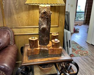End Table, Lamp, Candles