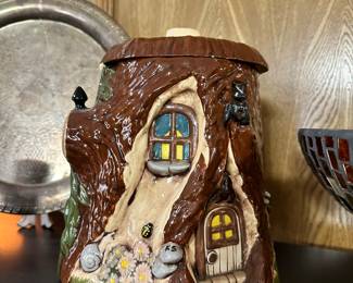 Vintage Tree Stump Cookie Jar