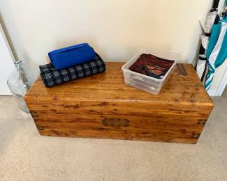 Wood Trunk, Blankets, Pillow covers