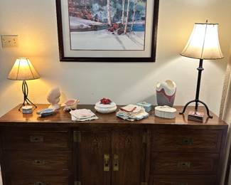 MCM Dresser, Lamps, Decor