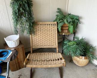MCM Rope Chair, Faux Plants