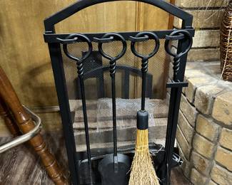 Fireplace Tools and Wood Rack