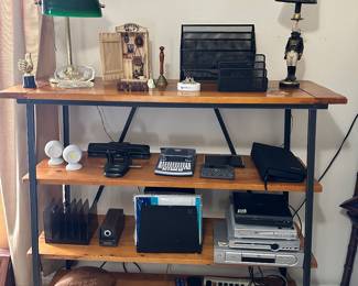 Large Shelf, Lamps, Electronics, Office items, etc.