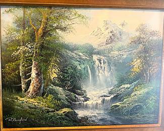 $140 R. Danford Original Oil Painting Signed Framed Mountains Landscape