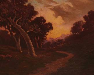 1151
Granville Redmond
1871-1935
Along the Path (Near Monterey), 1908
Oil on canvas
Signed and dated lower left: Granville Redmond 1908
28" H x 44" W
Estimate: $15,000 - $20,000