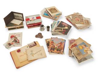 1023
20th/21st century
A group of Tournament of Roses and Pasadena historical ephemera
The expansive collection including but not limited to approximately 100 Tournament of Roses programs and reviews dating from the 1910s into the 2010s, 4 hardcover books on the history of the Tournament of Roses, an illustrated souvenir book of historic Pasadena landmarks, various scrapbook photographs and postcards of Pasadena historic landmarks, 2 souvenir cups, 2 souvenir ashtrays, and other bits of related ephemera
Estimate: $700 - $900