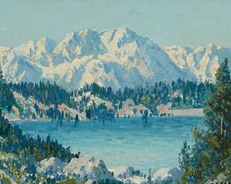 1159
Carl Sammons
1883-1968
"June Lake, High Sierra"
Oil on canvasboard
Signed lower right: C. Sammons; titled on the frame's backing board
6.25" H x 8.125" W
Estimate: $700 - $900