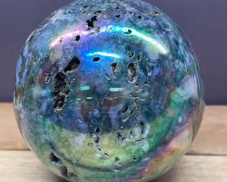 TITANIUM AURA COATED MOSS AGATE