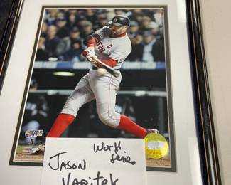 RED SOX JASON VARITEK PHOTO WORLD SERIES