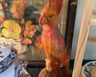Really cool vintage plaster Cockatoo bank