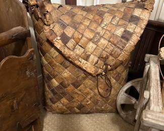 Antique Swedish Birch Bark Backpack