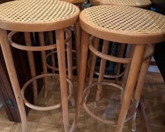 Thonet Caned Bentwood Bar Stools