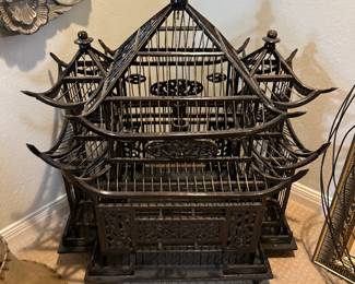 Intricate large bamboo bird cage