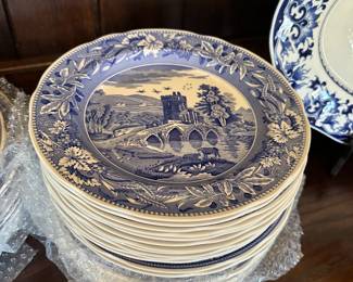 Lots and lots of Spode Blue Room Plates - lots of different scenes