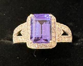 5 Carat Tanzanite Diamonds 14 K White Gold 