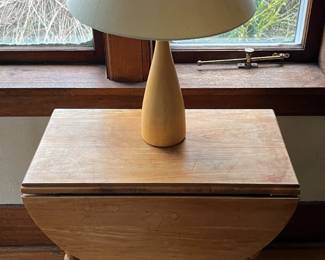 Maple table, Ikea lamp