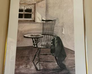 1970s New York Graphic Society lithograph "Writing Chair"