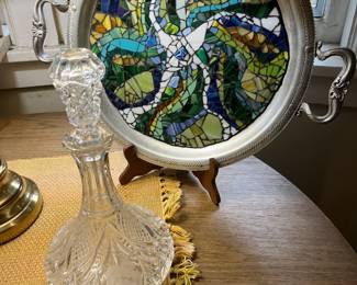 Glass mosaic tray