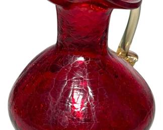 Mini Red Crackle Glass Vase