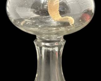EAPG Octagonal Glass Oil Lamp