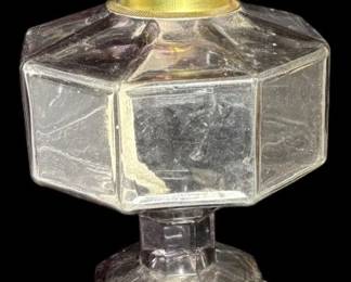 Vintage Aged to Lavender Glass Oil Lamp