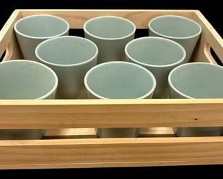 Ceramic Pots and Wood Crate
